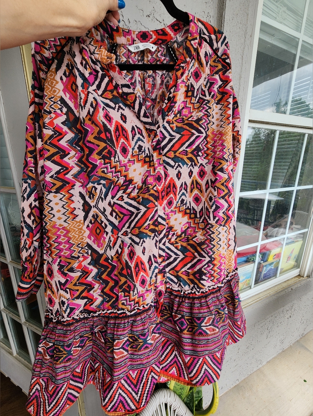 Zara Geometric Print Tunic Dress Oversized Small Gorgeous B12
